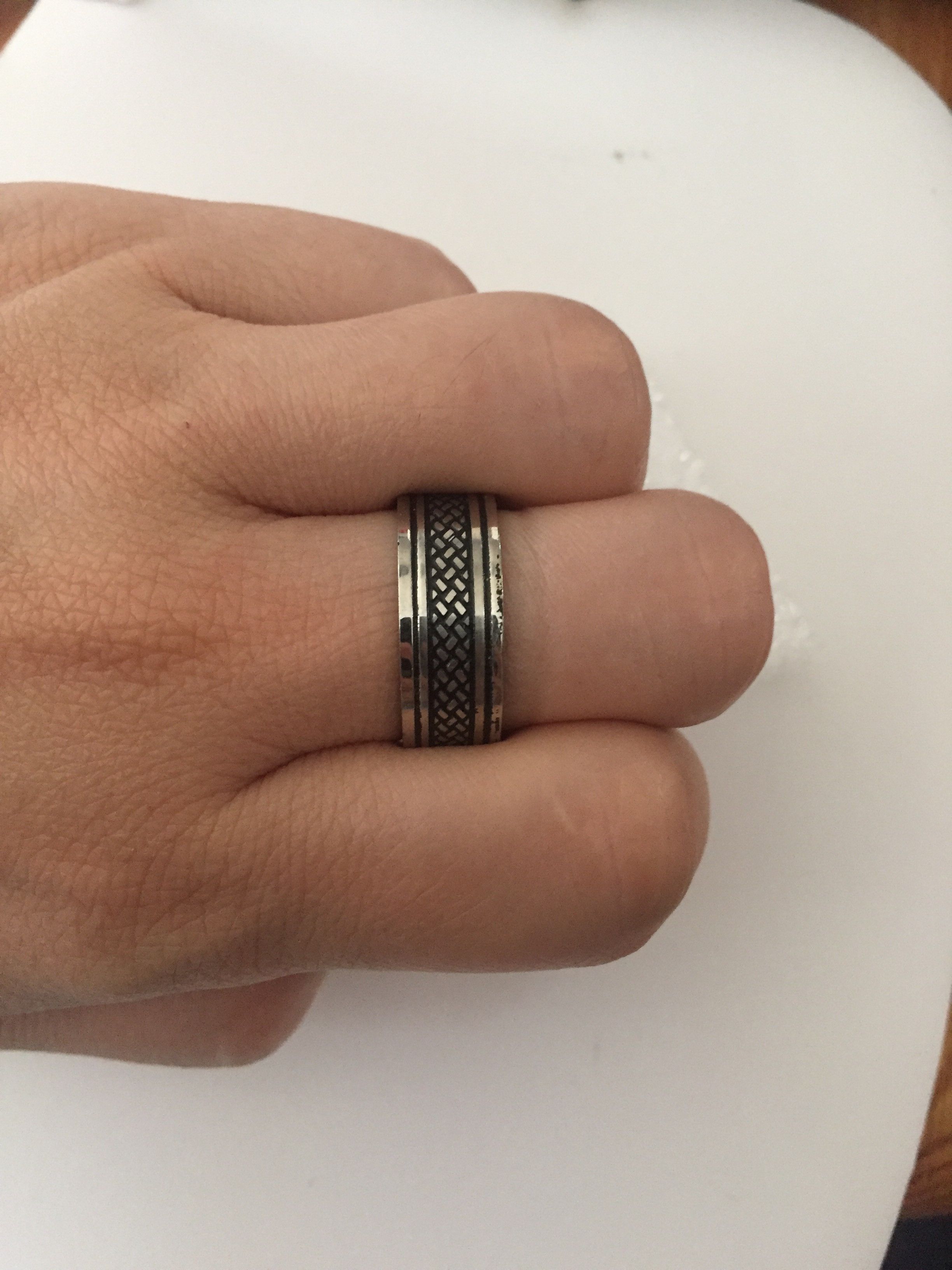 Handmade Viking stainless steel ring - US Size 9 Size ONE SIZE - 3 Thumbnail