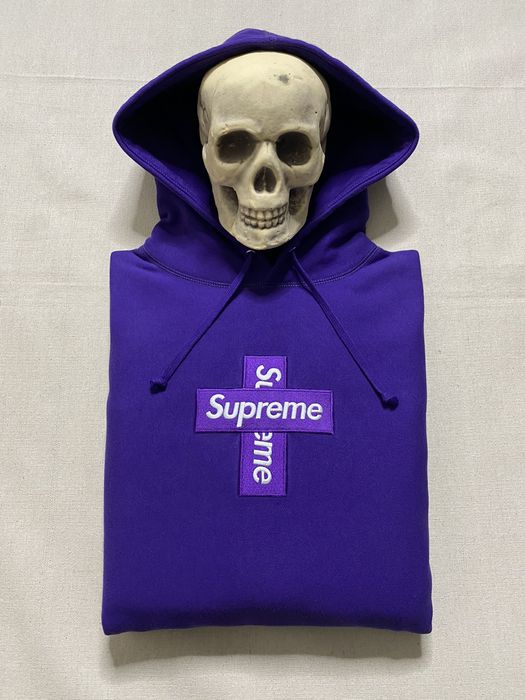 Supreme Cross Box Logo Hooded / パープル / L