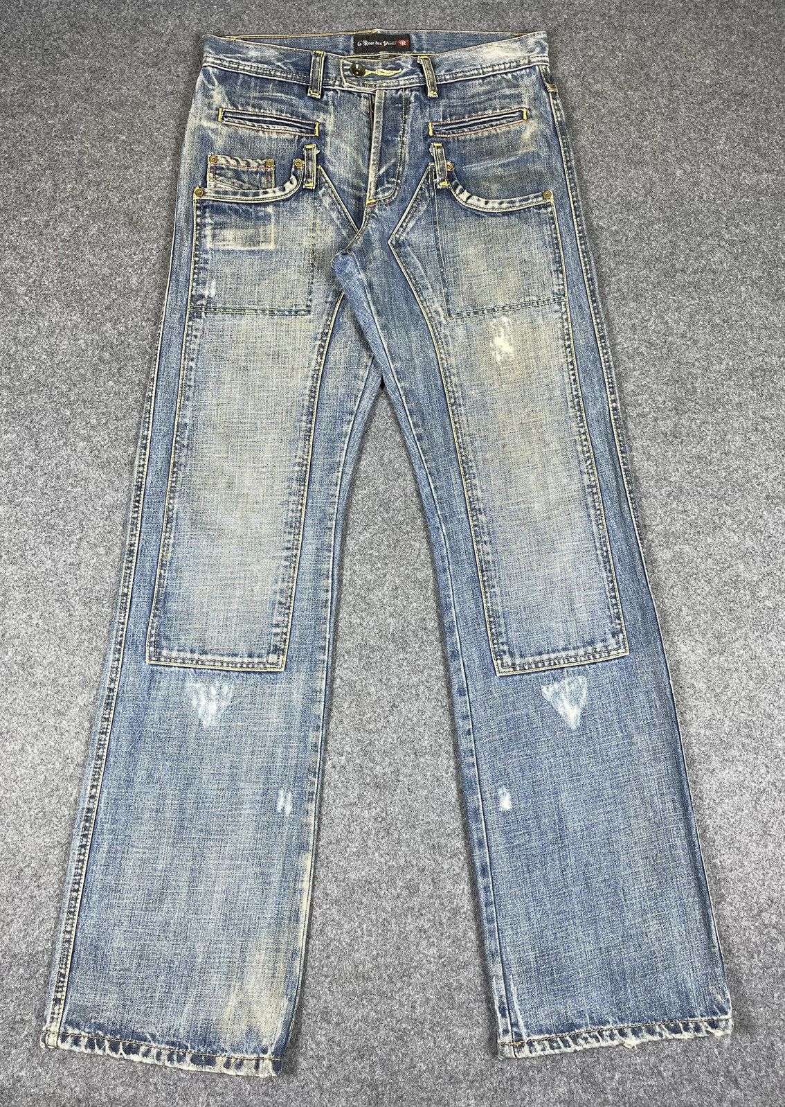 Vintage’90s🔥LA ROSE DES VENTS🔥Double Knee Distressed Denim