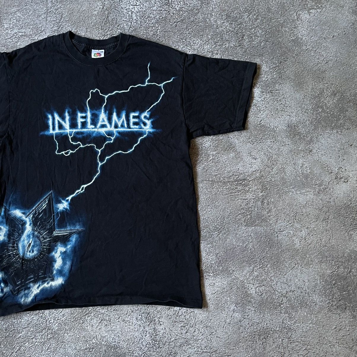 Vintage Vintage Y2K In Flames Lightning Graphic Tee Grunge Slim M Size US M / EU 48-50 / 2 - 2 Thumbnail
