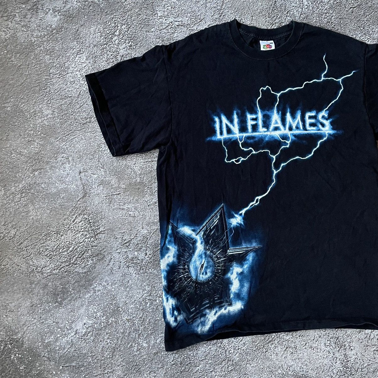 Vintage Vintage Y2K In Flames Lightning Graphic Tee Grunge Slim M Size US M / EU 48-50 / 2 - 4 Thumbnail