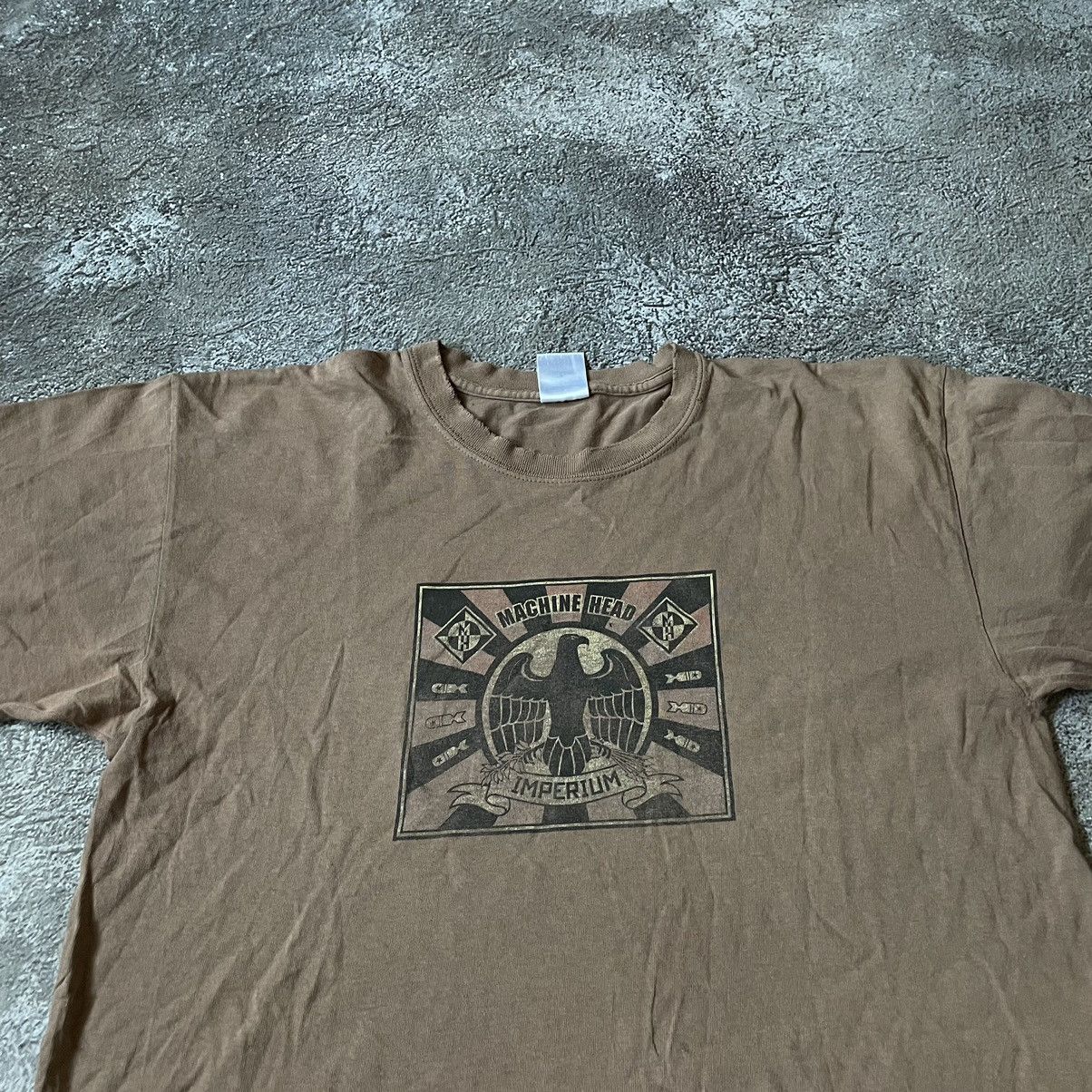 Vintage Vintage Y2K Machine Head Band Tee Sun Faded Grunge Boxy L Size US L / EU 52-54 / 3 - 5 Thumbnail