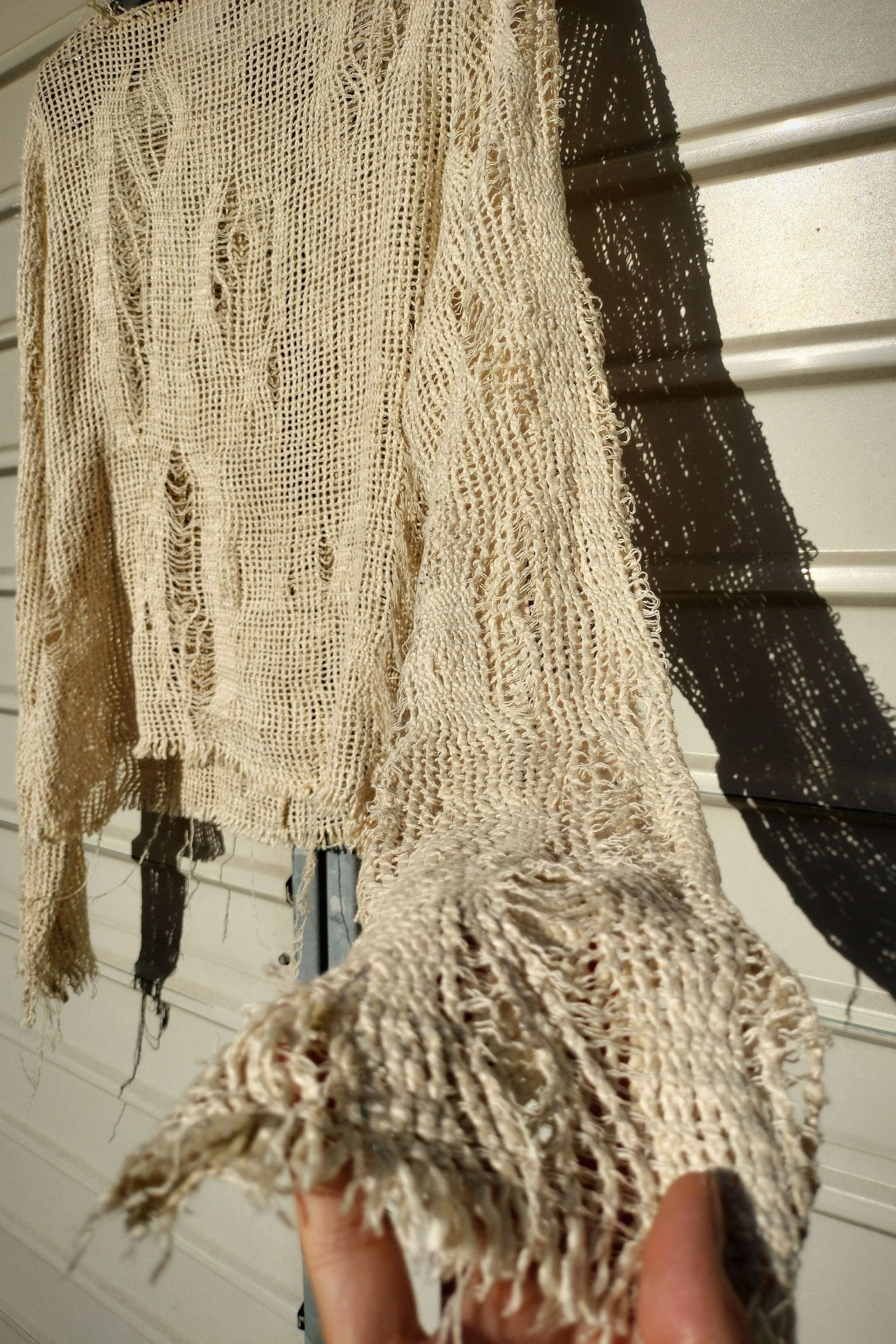 SHINE LUXURY Shine luxury "INCUBUS" woven distressed sweater Size US L / EU 52-54 / 3 - 4 Thumbnail