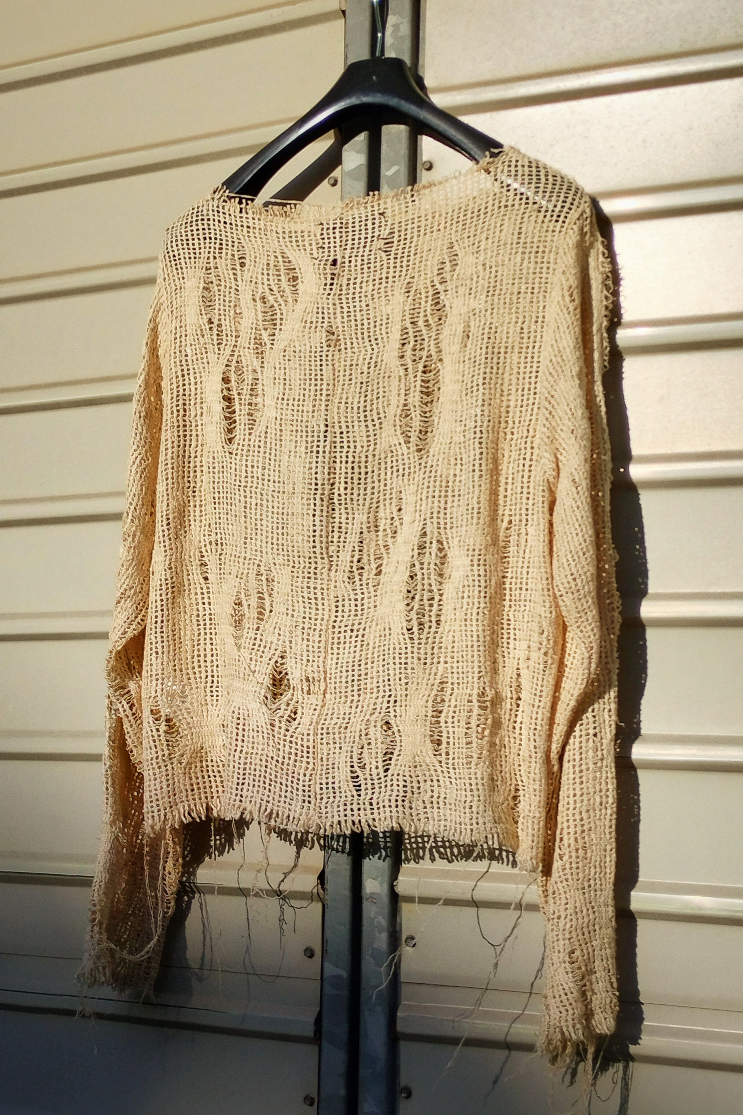 SHINE LUXURY Shine luxury "INCUBUS" woven distressed sweater Size US L / EU 52-54 / 3 - 5 Thumbnail