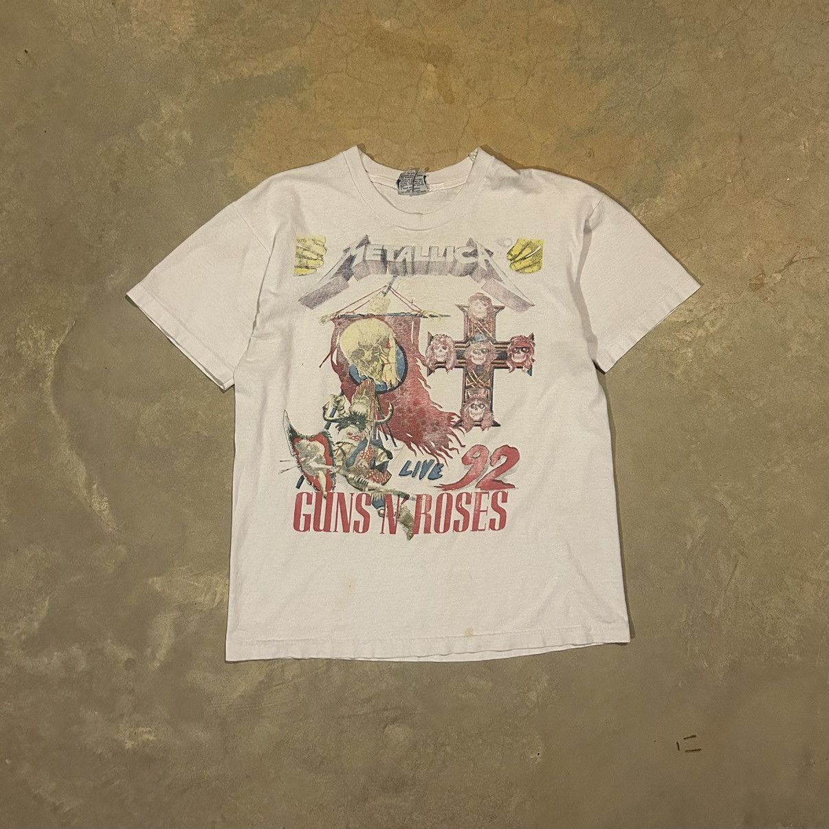 Vintage GRAIL Vintage 1992 Metallica x Guns N Roses Liquid Blue Tee ...