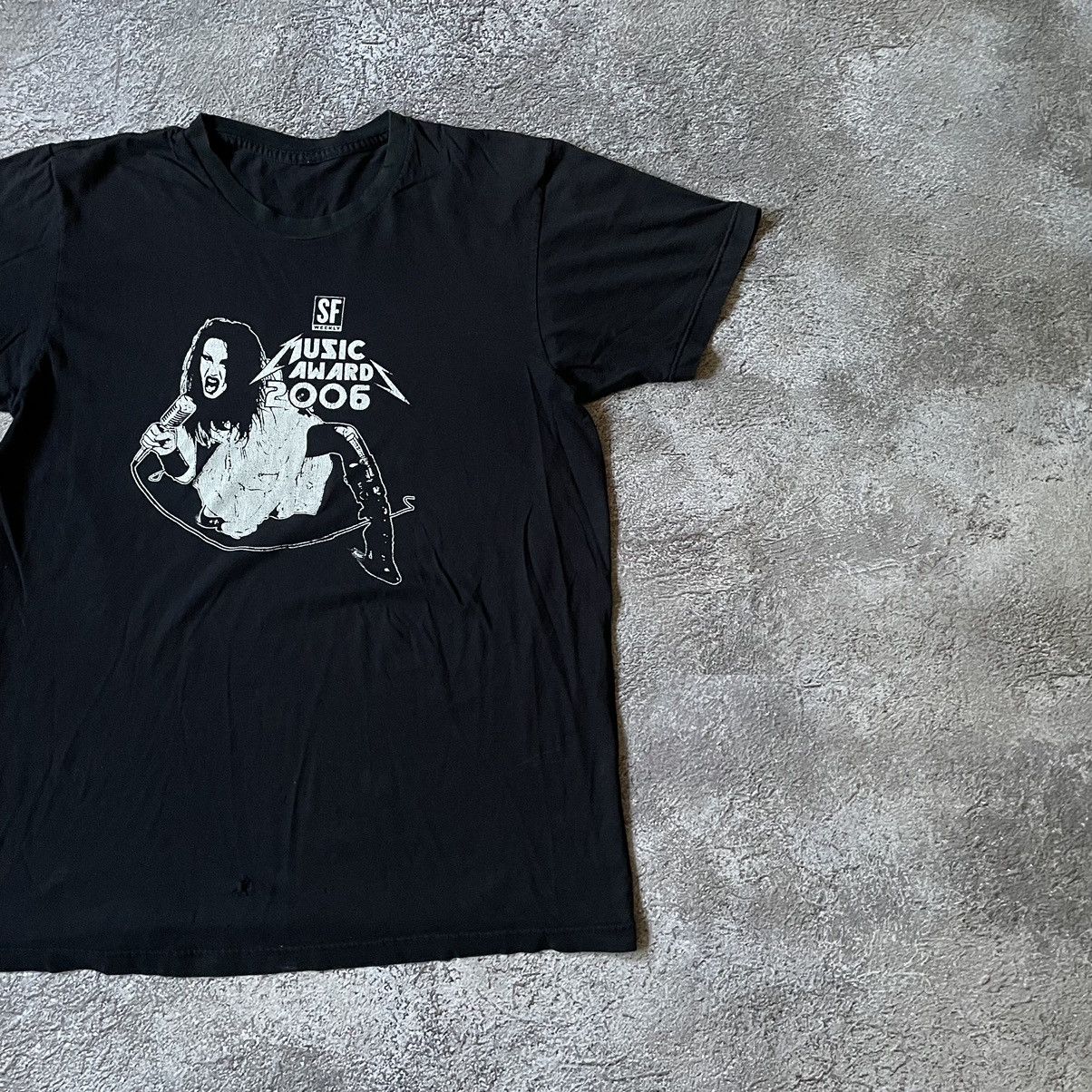 Vintage Vintage Y2K Graphic Tee Punk Creepy Face Black Baggy Faded M Size US M / EU 48-50 / 2 - 4 Thumbnail