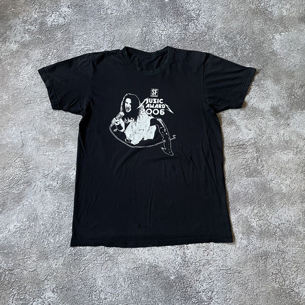 Vintage Vintage Y2K Graphic Tee Punk Creepy Face Black Baggy Faded M Size US M / EU 48-50 / 2 - 3 Thumbnail