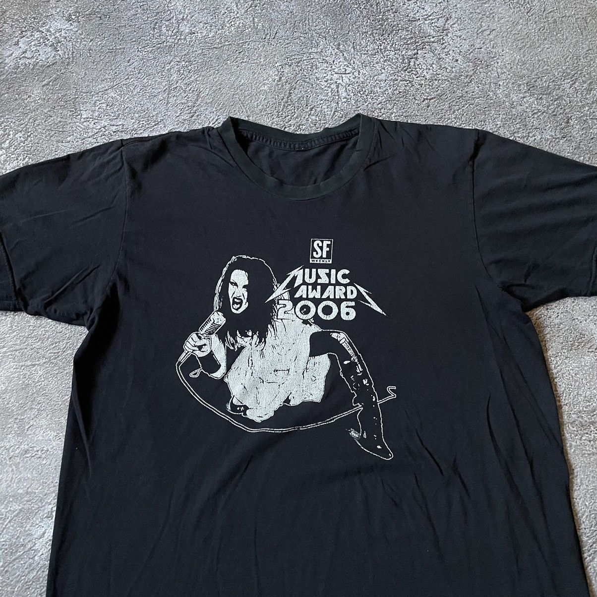 Vintage Vintage Y2K Graphic Tee Punk Creepy Face Black Baggy Faded M Size US M / EU 48-50 / 2 - 2 Thumbnail