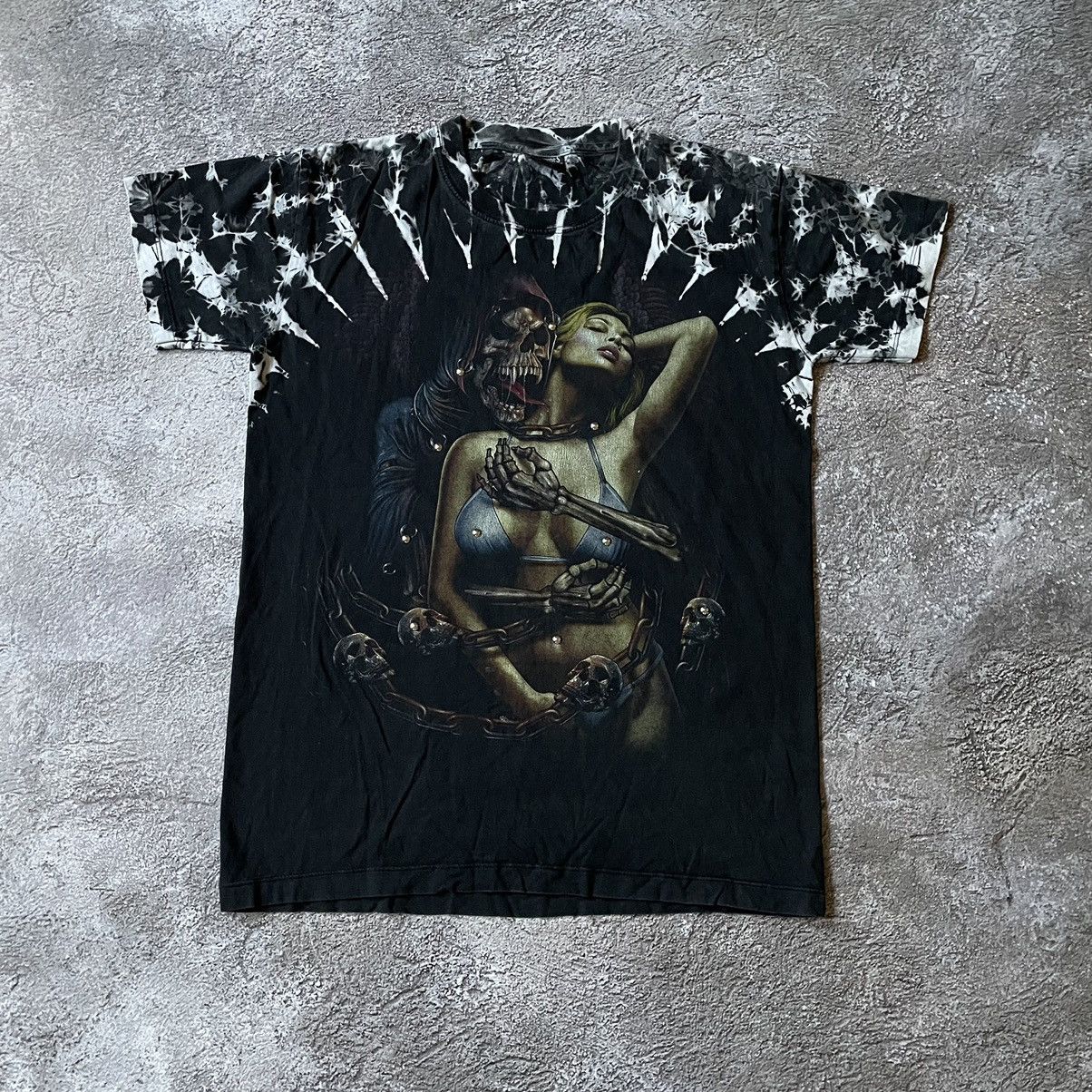 Vintage Vintage Y2K Graphic Tee Dark Abstract Grunge Black Slim M Size US M / EU 48-50 / 2 - 3 Thumbnail