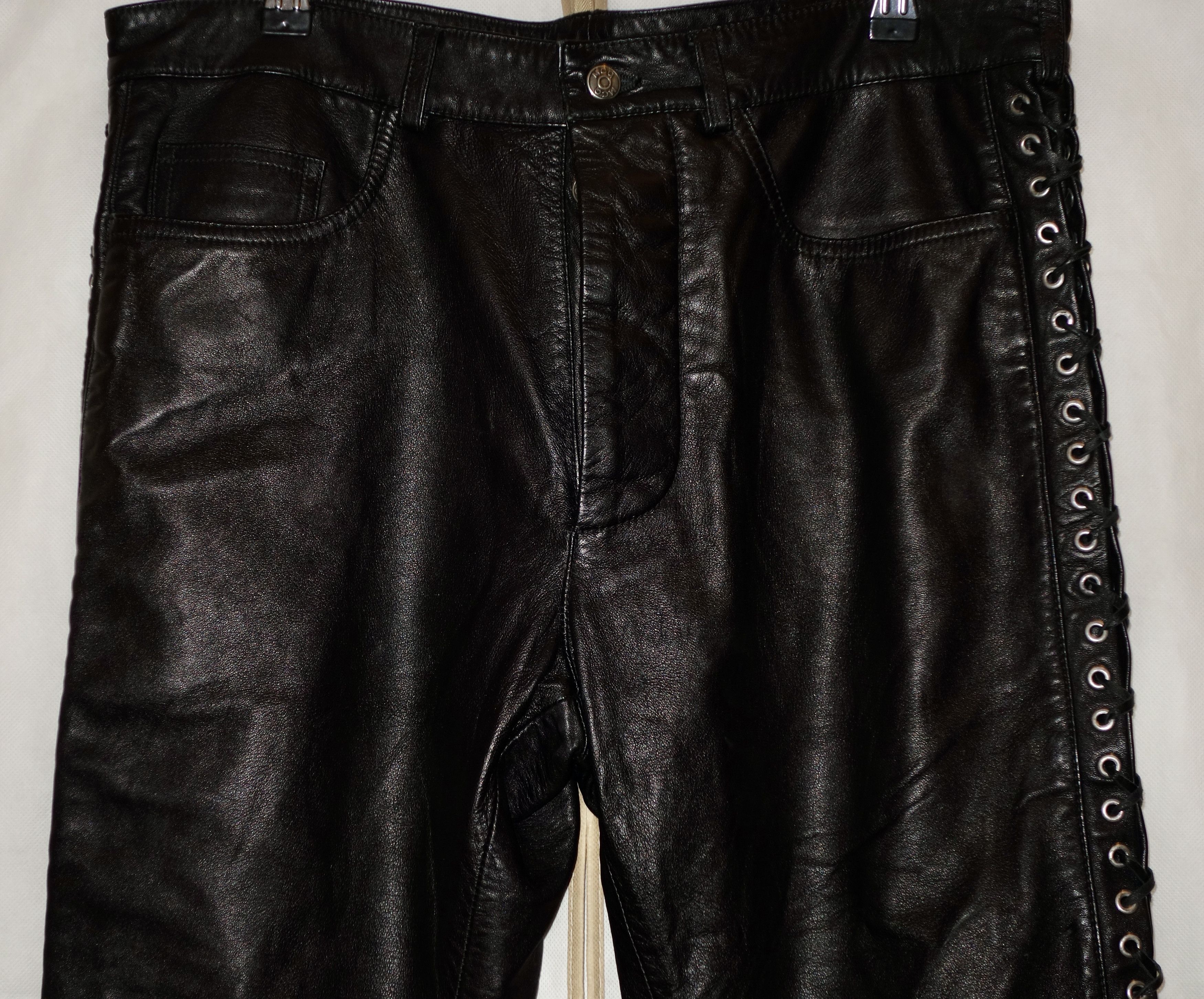McQ Alexander McQueen Leather S&M / Biker / Lace Up Jeans Size US 32 / EU 48 - 5 Thumbnail