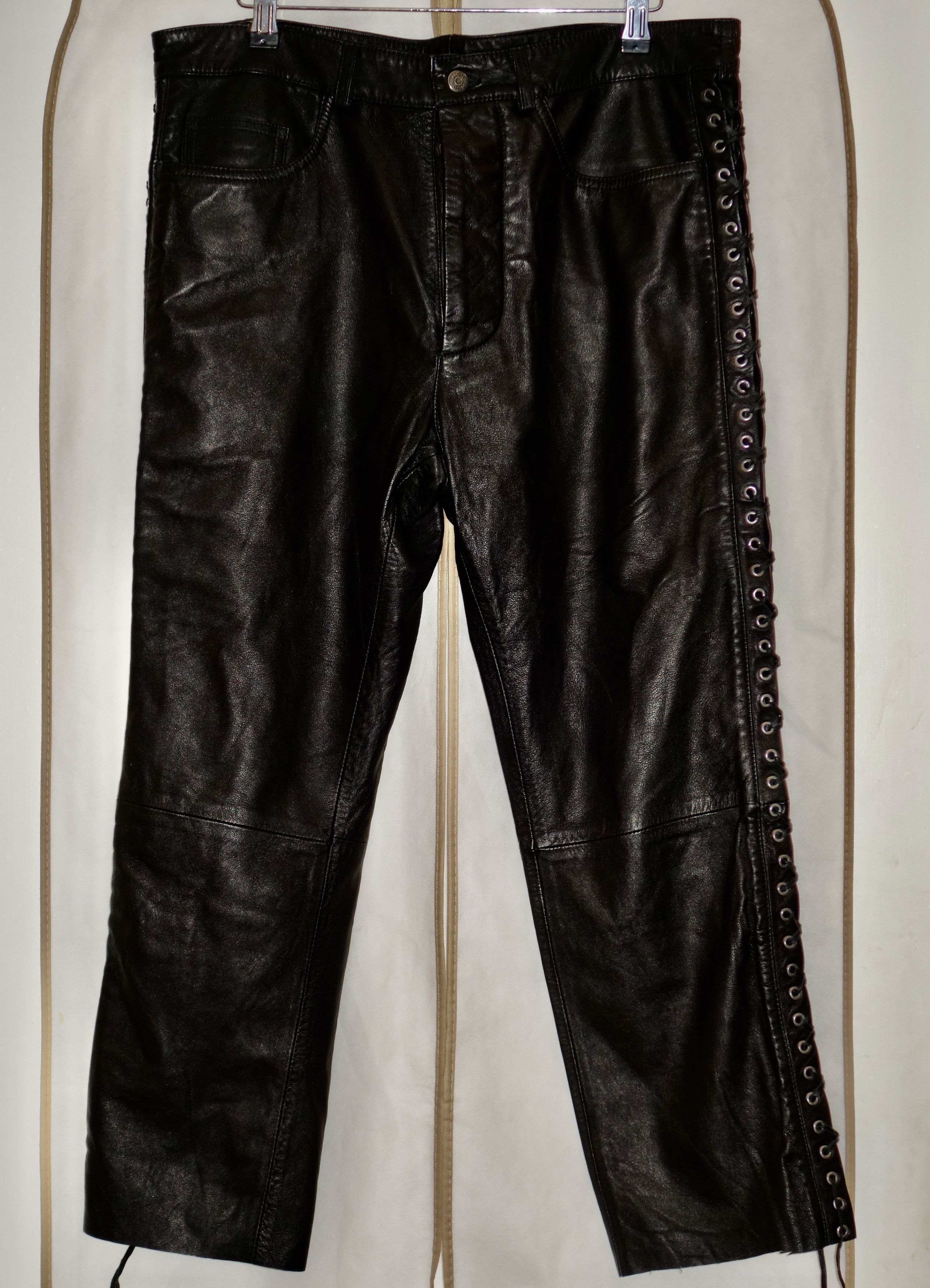 McQ Alexander McQueen Leather S&M / Biker / Lace Up Jeans Size US 32 / EU 48 - 1 Preview