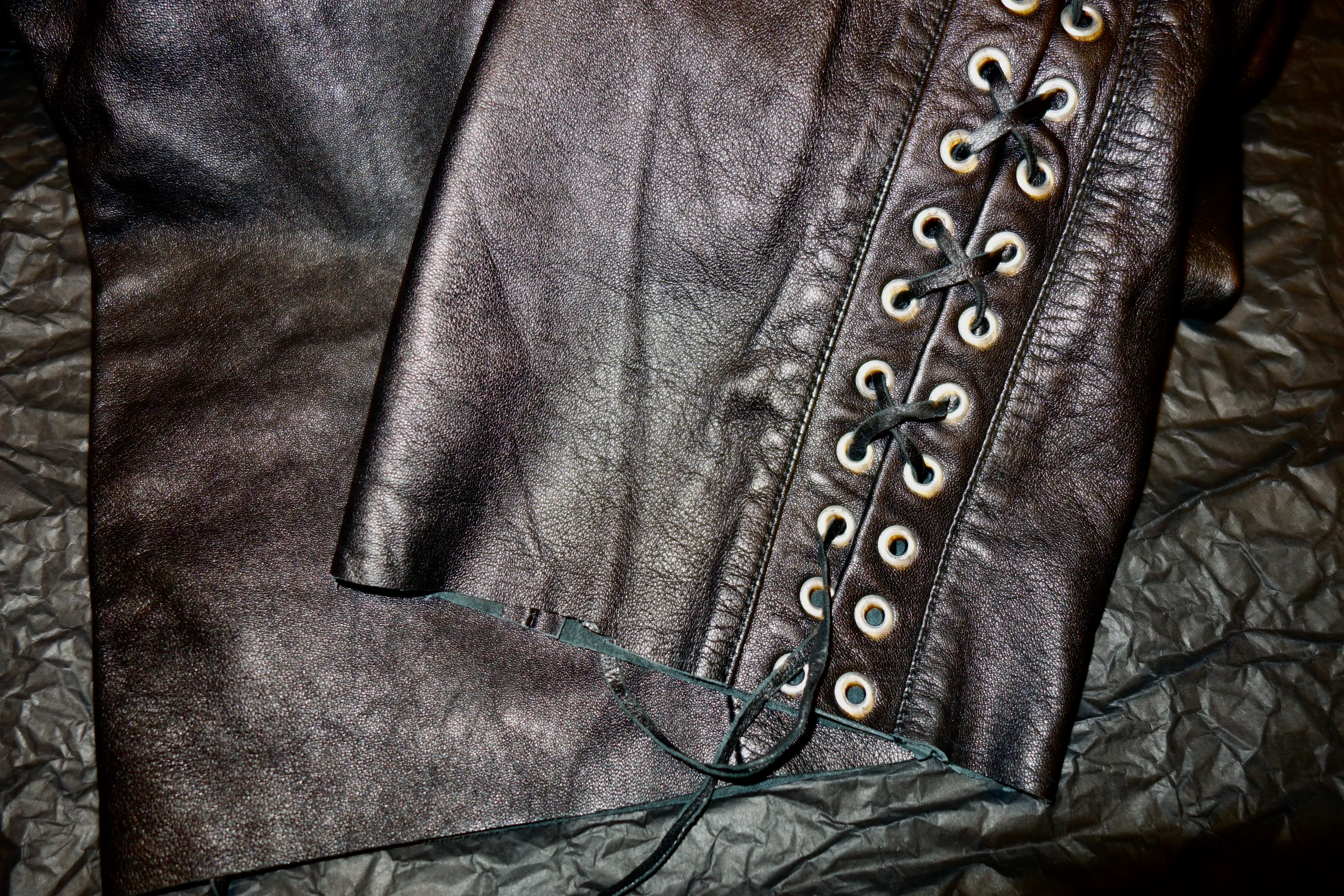 McQ Alexander McQueen Leather S&M / Biker / Lace Up Jeans Size US 32 / EU 48 - 8 Thumbnail