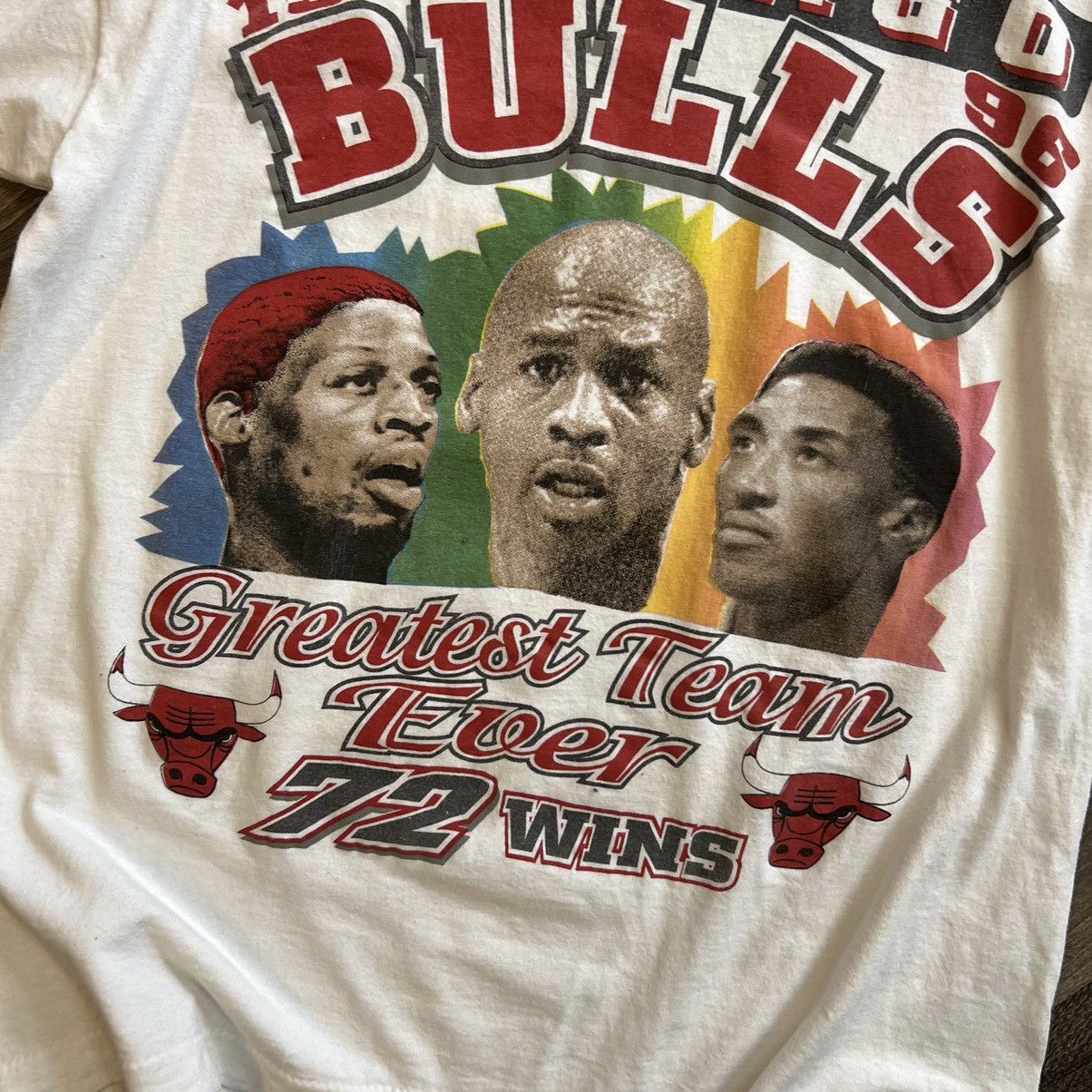 Rap Tees 1996 Chicago bulls bootleg 72 wins shirt Size US L / EU 52-54 / 3 - 4 Thumbnail