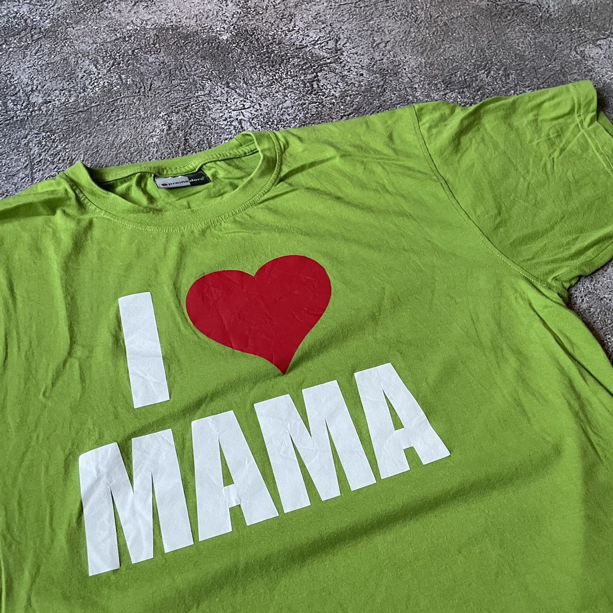 Vintage Vintage Y2K Lime Green Graphic Tee I Love Mama Slogan XL Size US XL / EU 56 / 4 - 6 Thumbnail