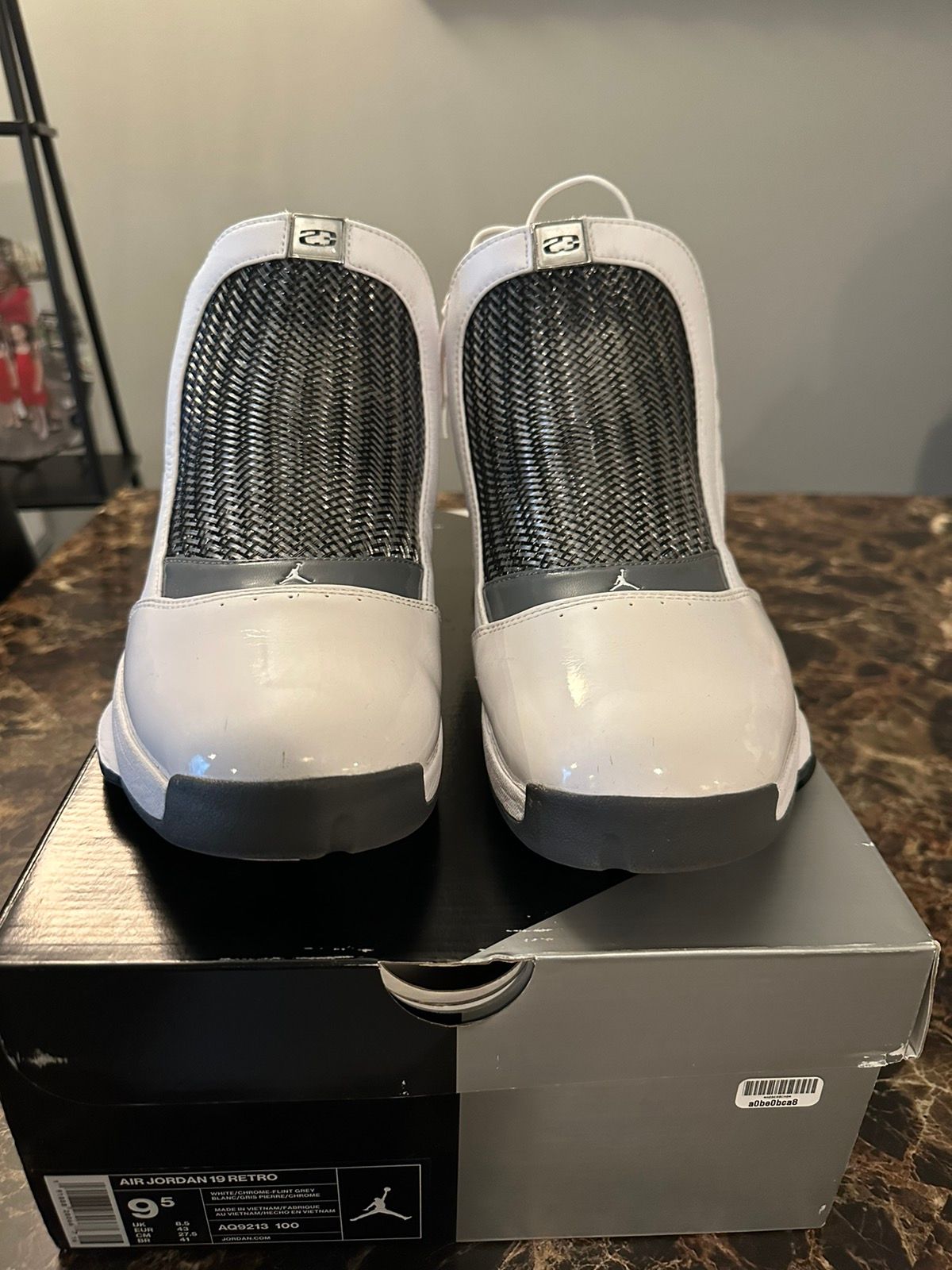 Pre-owned Jordan Brand 19 Retro Flint Shoes In White