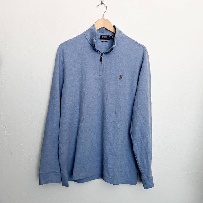 Polo Ralph Lauren POLO Ralph Lauren Estate Rib Half Zip Light Blue ...