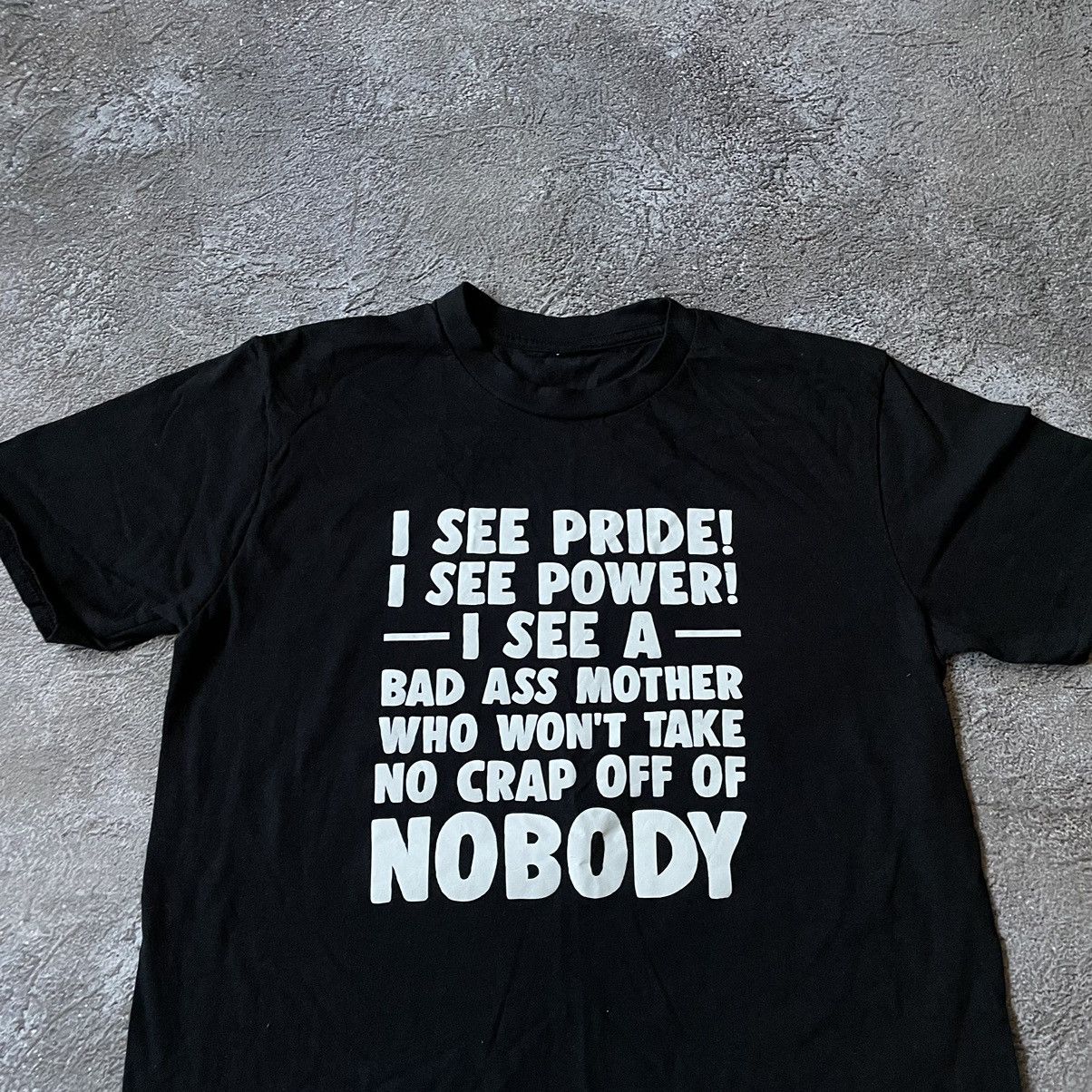 Vintage VINTAGE Y2K “ BAD ASS MOTHER CRAP “ FUNNY SLOGAN TEE Size US M / EU 48-50 / 2 - 5 Thumbnail
