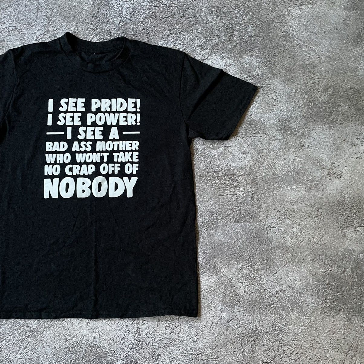 Vintage VINTAGE Y2K “ BAD ASS MOTHER CRAP “ FUNNY SLOGAN TEE Size US M / EU 48-50 / 2 - 3 Thumbnail