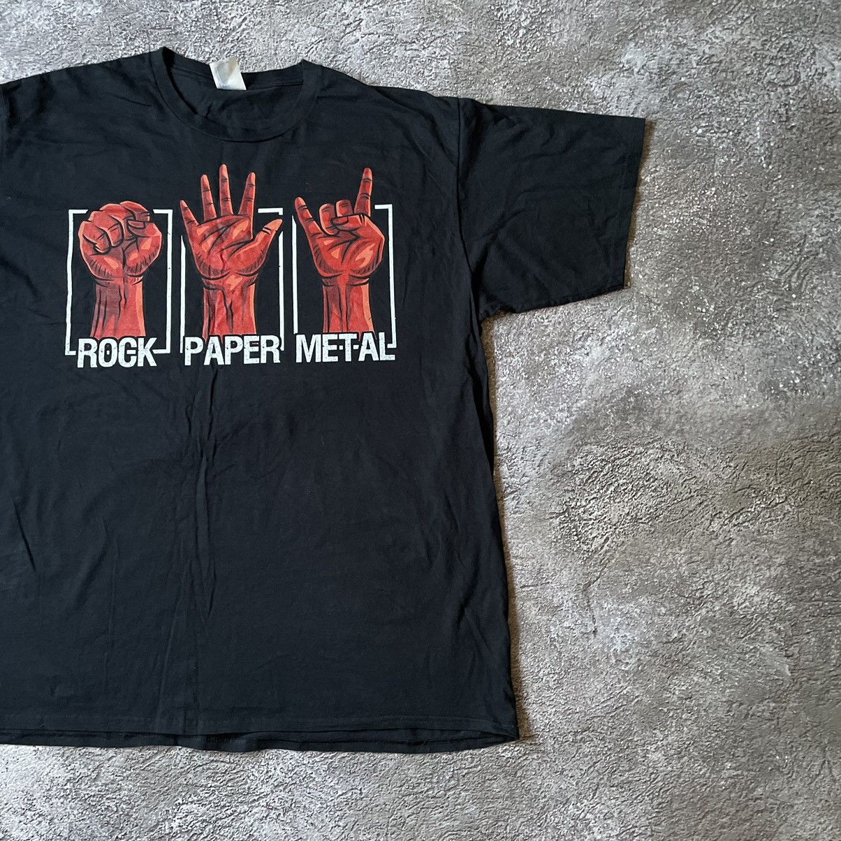 Vintage VINTAGE Y2K LOGO FUNNY SLOGAN TEE ROCK PAPER XXL Size US XXL / EU 58 / 5 - 2 Thumbnail