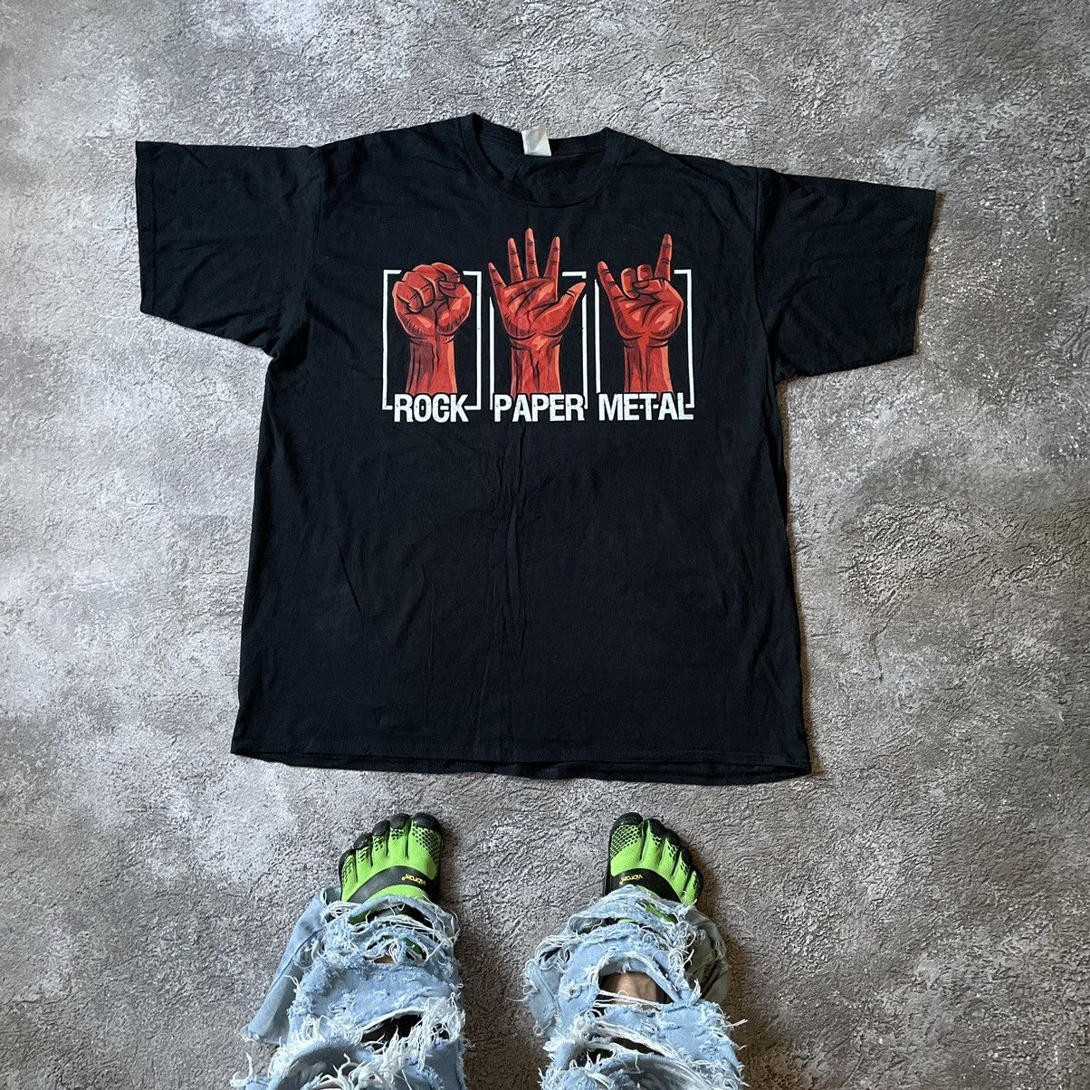 Vintage VINTAGE Y2K LOGO FUNNY SLOGAN TEE ROCK PAPER XXL Size US XXL / EU 58 / 5 - 1 Thumbnail