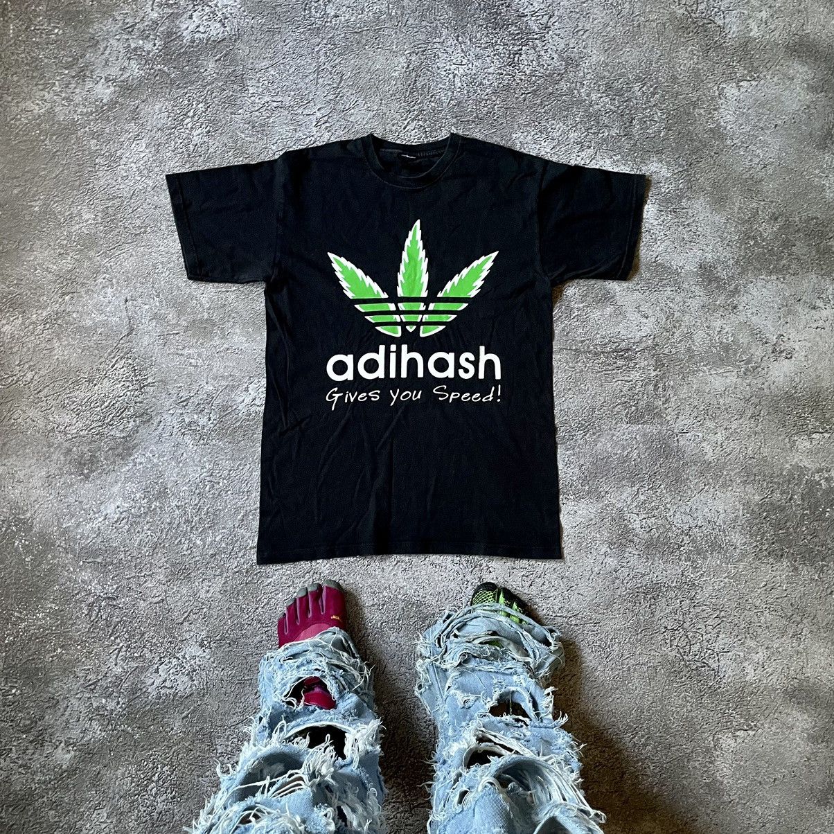Vintage Vintage Y2K Adihash Graphic Tee Black Streetwear Small Grail Size US S / EU 44-46 / 1 - 1 Thumbnail