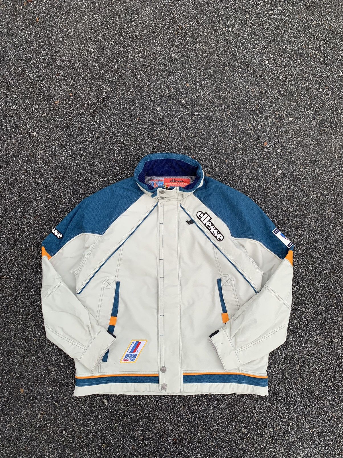 image of Ellesse Ski Association Of Slovenia Jacket in Cream, Men's (Size 2XL)