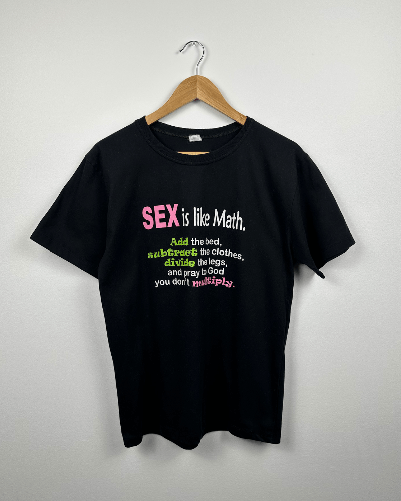 Vintage Vintage "Sex is like Math" Humor Funny Men's T-Shirt Medium Size US M / EU 48-50 / 2 - 5 Thumbnail