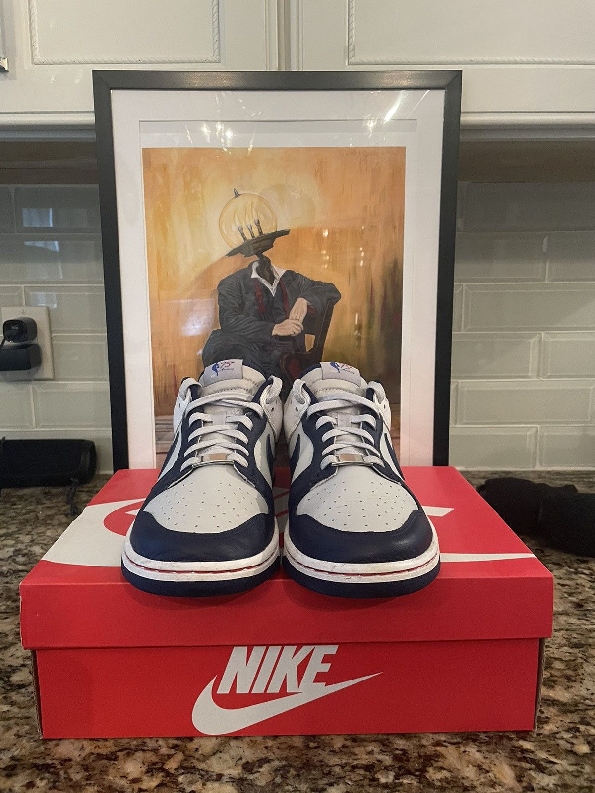 NBA × Nike Nike Dunk Low Navy/Grey Size US 10 / EU 43 - 3 Thumbnail
