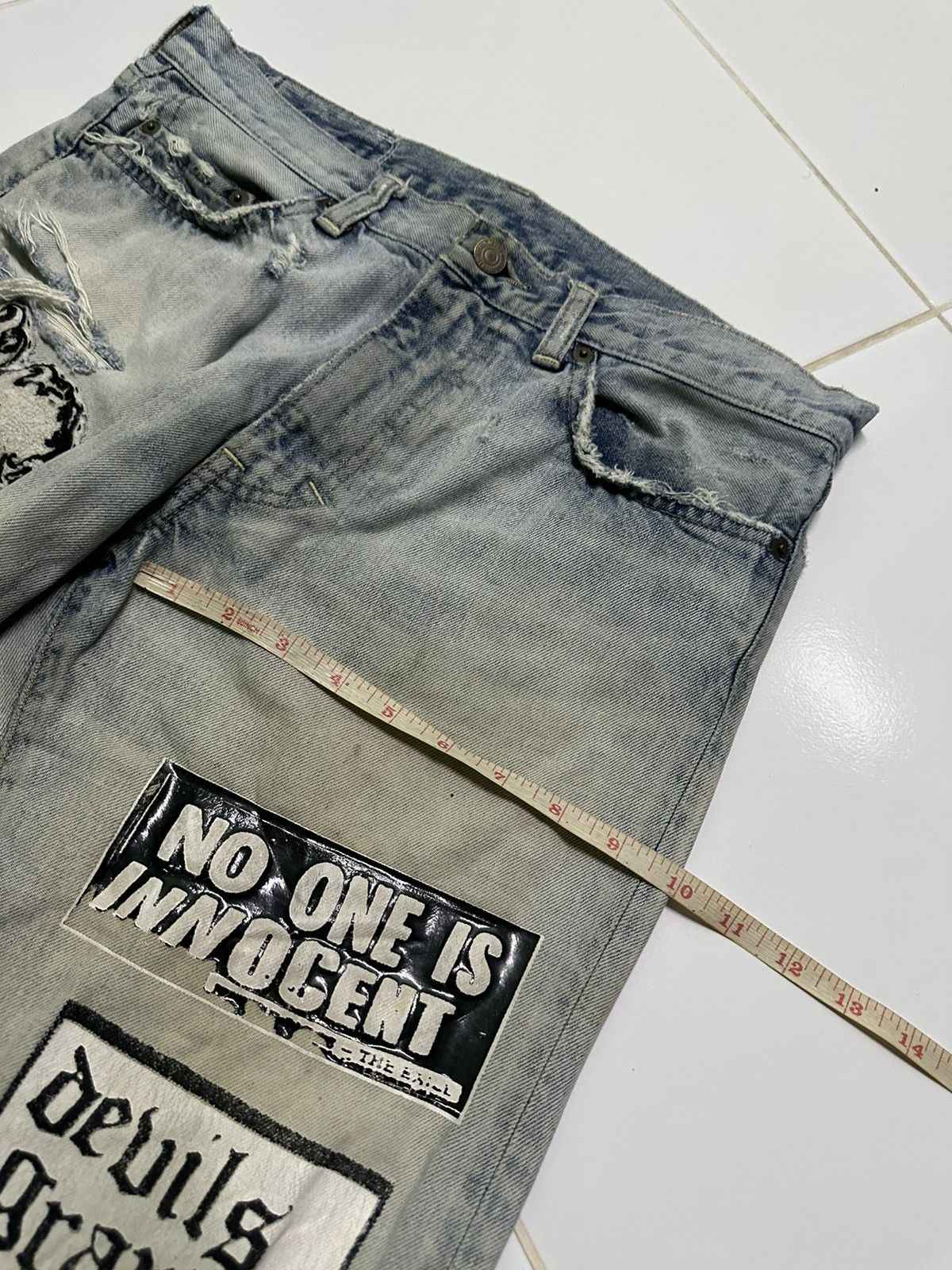 Vintage 31x29 Vintage Rna Slang from chaos distressed denim jeans Size US 31 - 14 Thumbnail