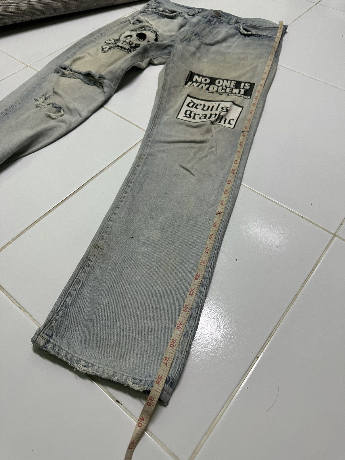 Vintage 31x29 Vintage Rna Slang from chaos distressed denim jeans Size US 31 - 10 Thumbnail