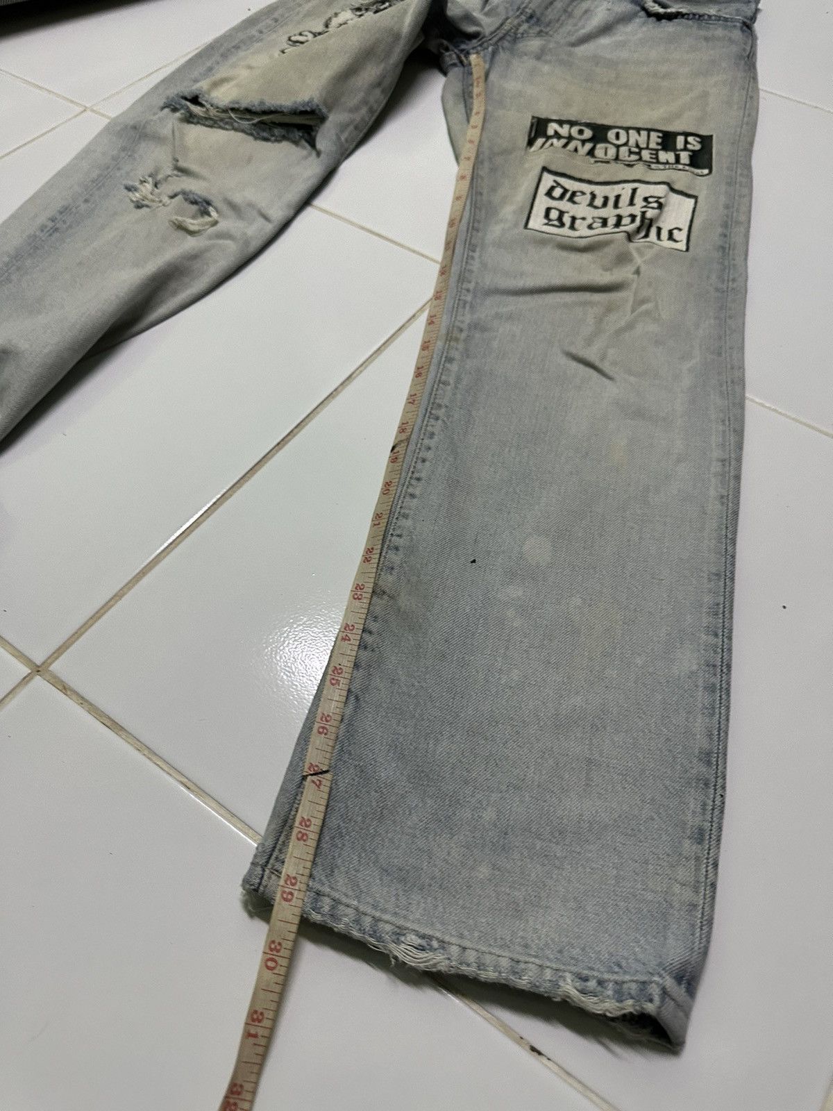 Vintage 31x29 Vintage Rna Slang from chaos distressed denim jeans Size US 31 - 11 Thumbnail