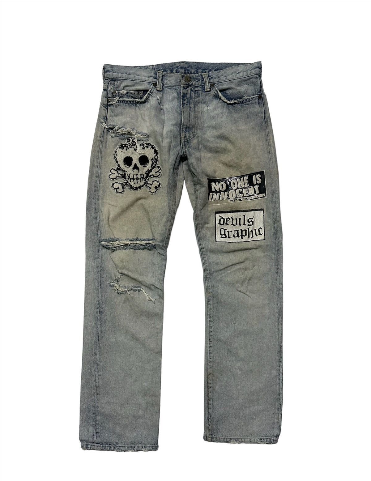 Vintage 31x29 Vintage Rna Slang from chaos distressed denim jeans Size US 31 - 2 Thumbnail