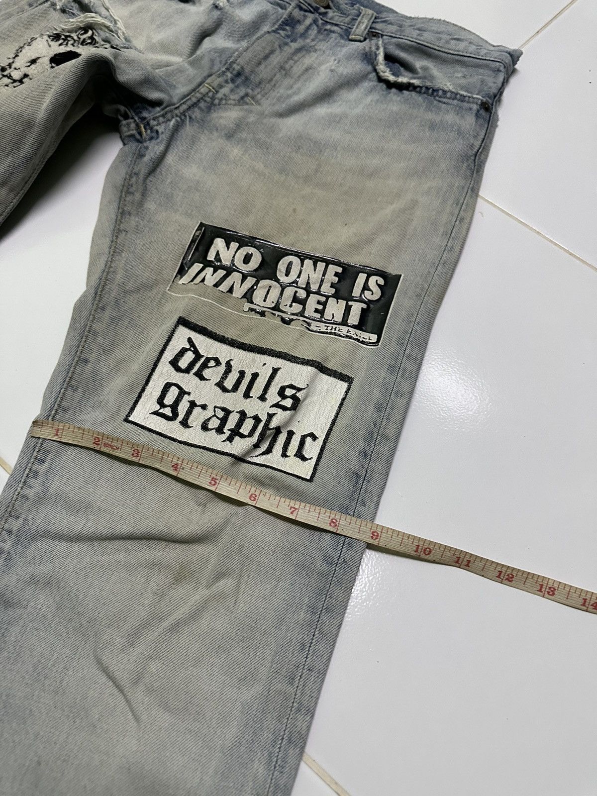 Vintage 31x29 Vintage Rna Slang from chaos distressed denim jeans Size US 31 - 13 Thumbnail