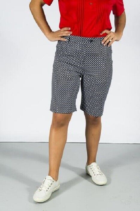 CRACKED WHEAT Brittany Printed Golf Shorts CW506-111 Navy B