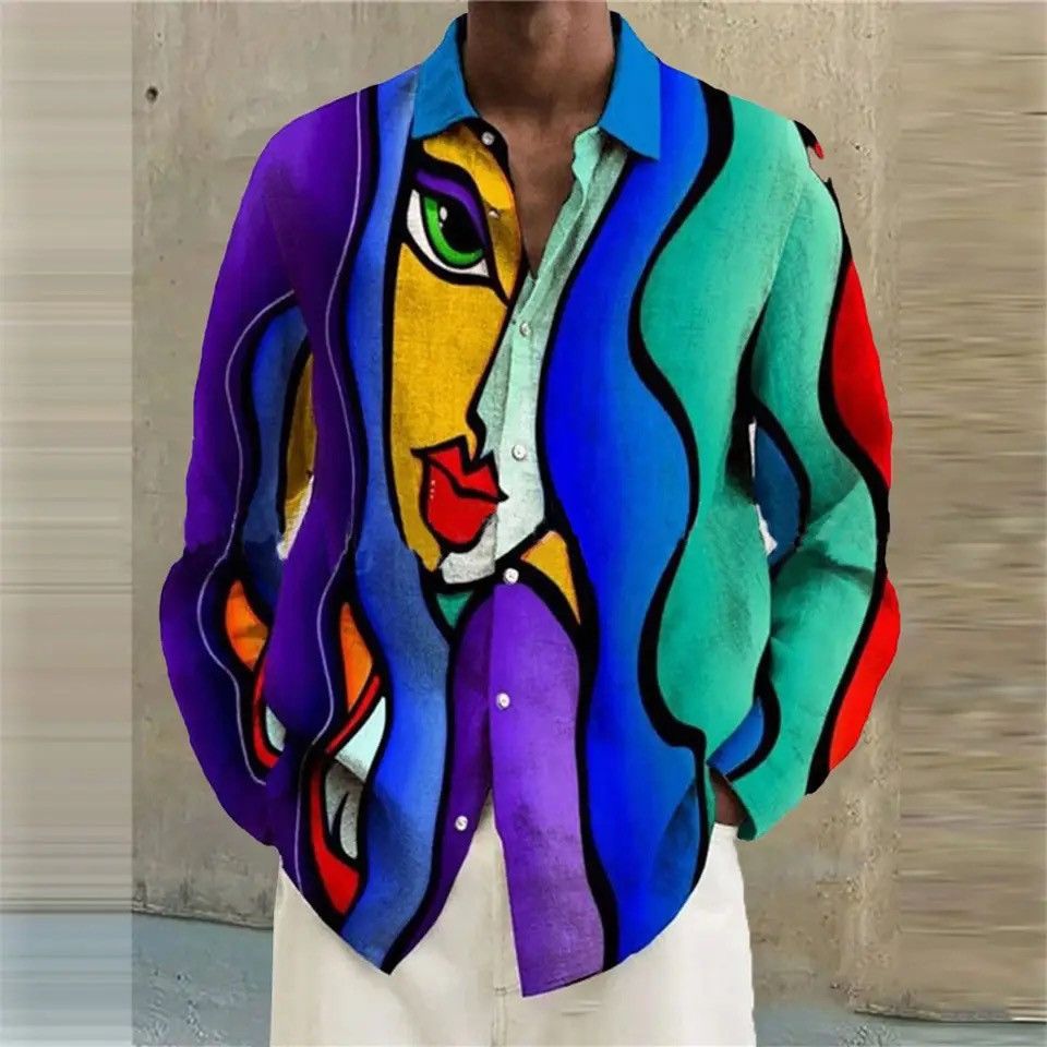 Designer × Japanese Brand Printed button-down leisure shirt, summer t-shirt, beachwear Size US M / EU 48-50 / 2 - 1 Thumbnail