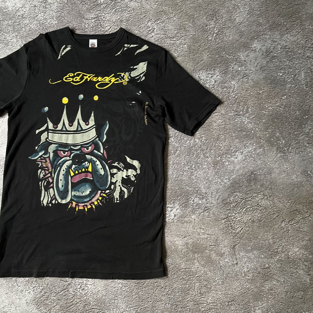 Vintage Vintage Y2K Ed Hardy Bulldog Graphic Tee Streetwear Baggy L Size US L / EU 52-54 / 3 - 3 Thumbnail