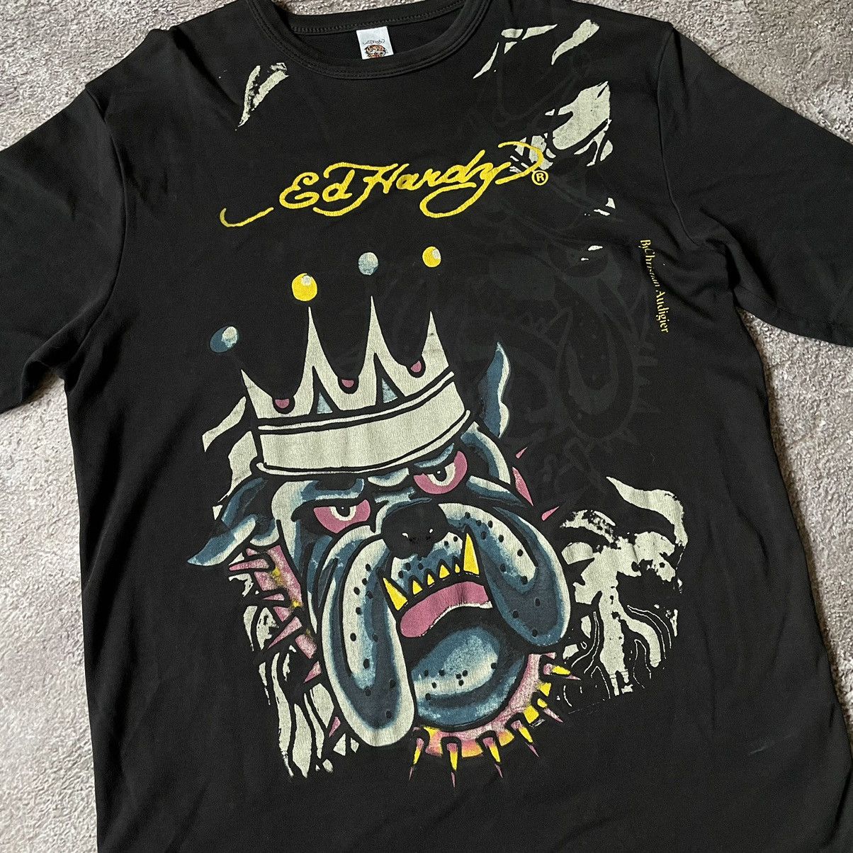 Vintage Vintage Y2K Ed Hardy Bulldog Graphic Tee Streetwear Baggy L Size US L / EU 52-54 / 3 - 6 Thumbnail