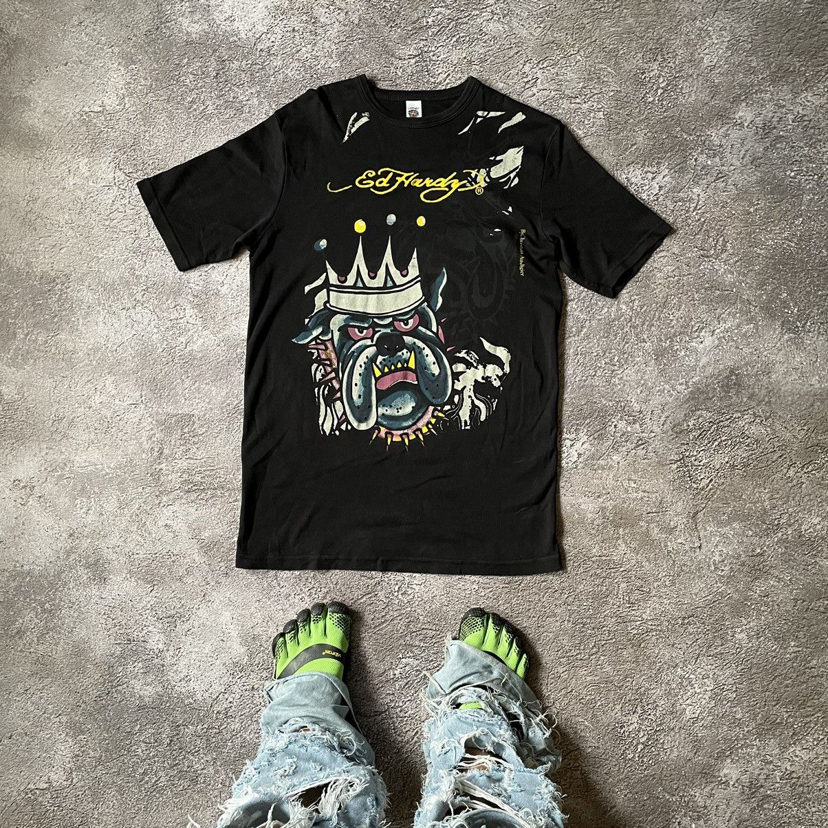 Vintage Vintage Y2K Ed Hardy Bulldog Graphic Tee Streetwear Baggy L Size US L / EU 52-54 / 3 - 2 Thumbnail