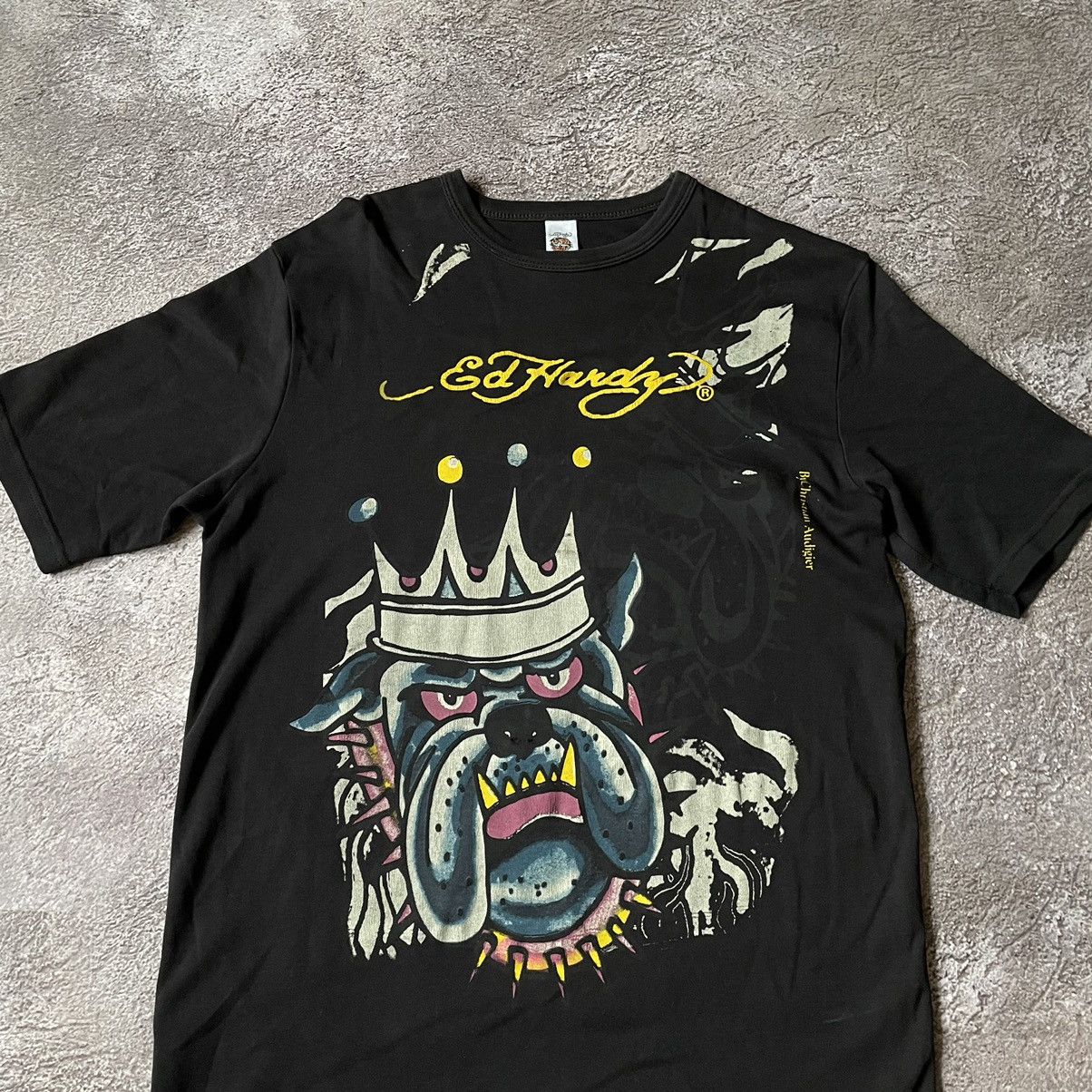 Vintage Vintage Y2K Ed Hardy Bulldog Graphic Tee Streetwear Baggy L Size US L / EU 52-54 / 3 - 5 Thumbnail