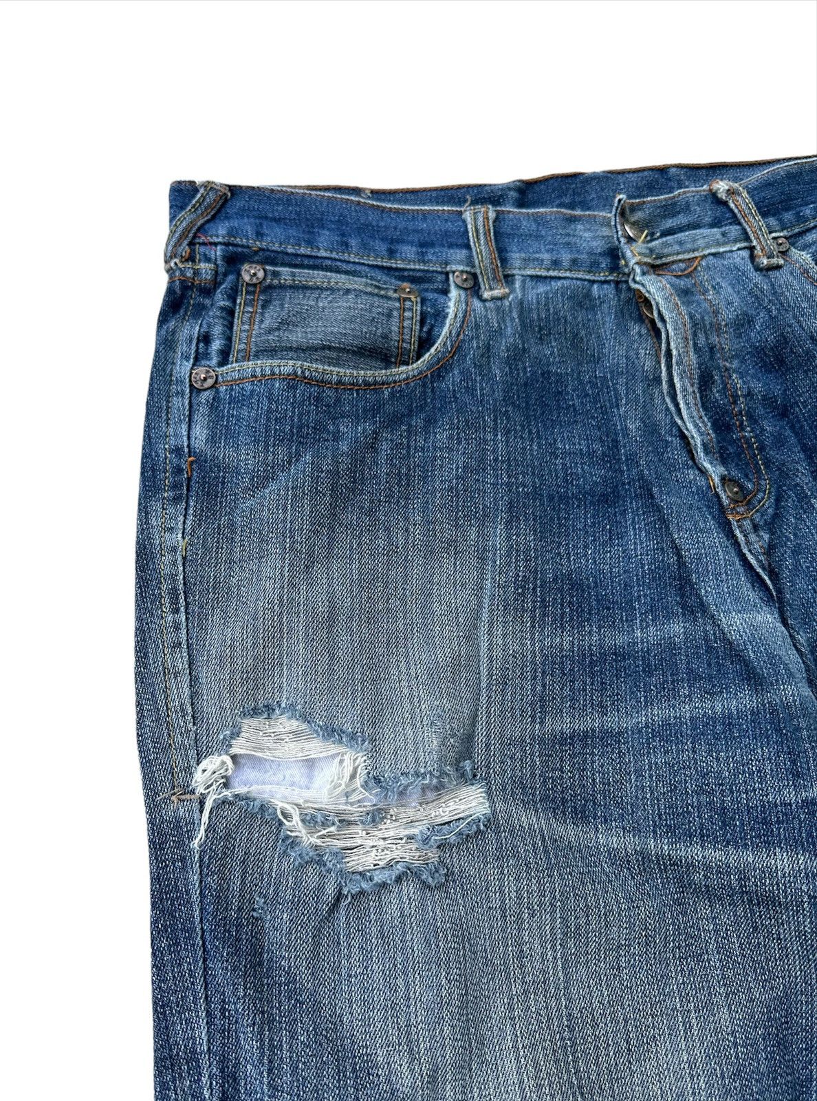 Japanese Brand 34x25 Evisu blue denim jeans Size US 34 / EU 50 - 4 Thumbnail