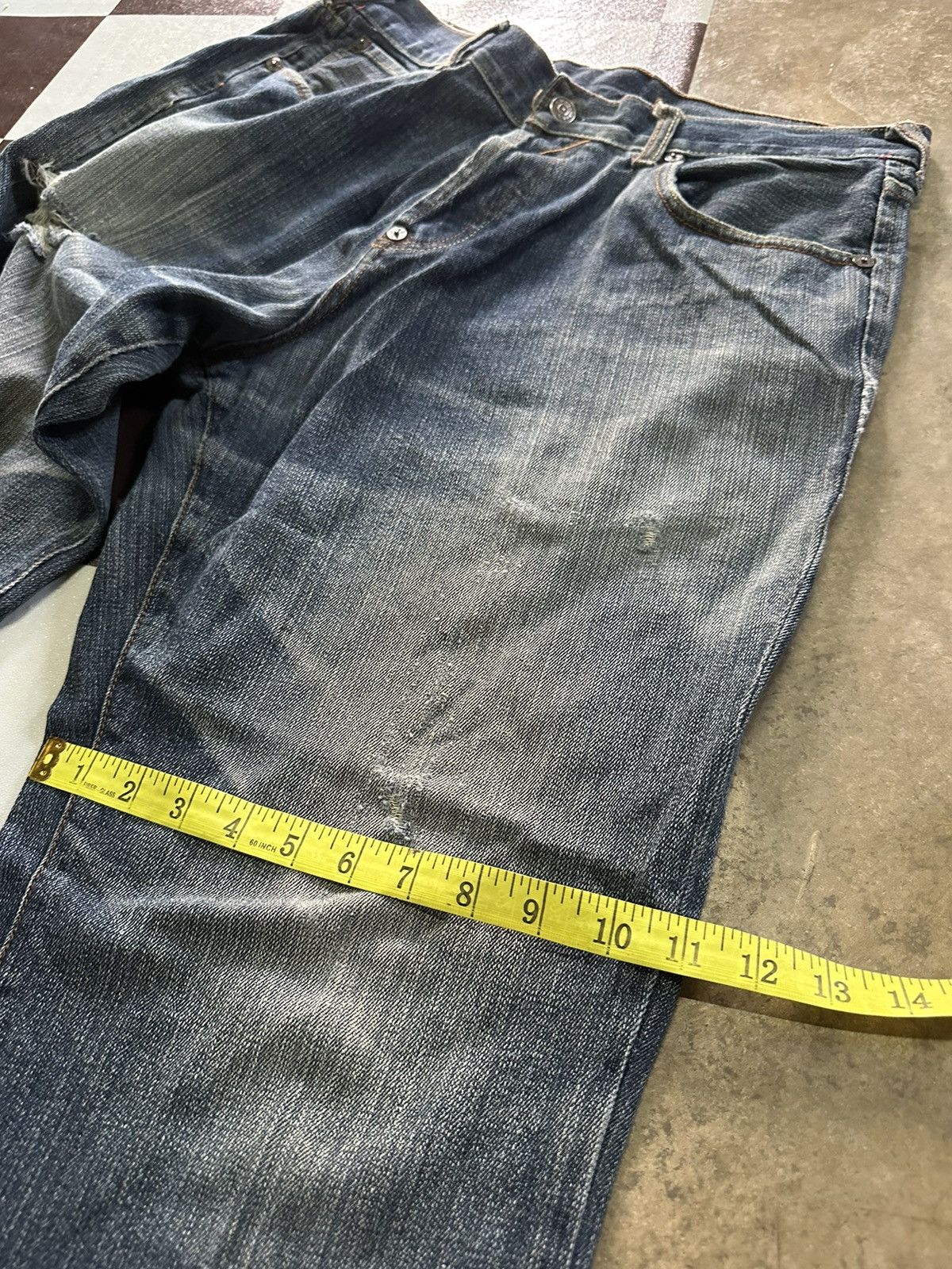 Japanese Brand 34x25 Evisu blue denim jeans Size US 34 / EU 50 - 11 Thumbnail