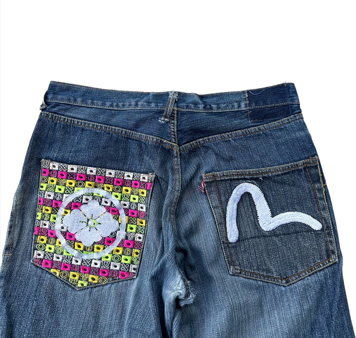 Japanese Brand 34x25 Evisu blue denim jeans Size US 34 / EU 50 - 2 Thumbnail