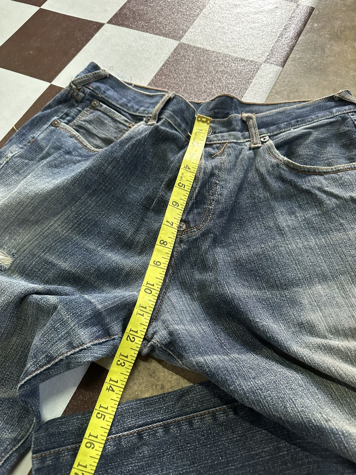 Japanese Brand 34x25 Evisu blue denim jeans Size US 34 / EU 50 - 13 Thumbnail
