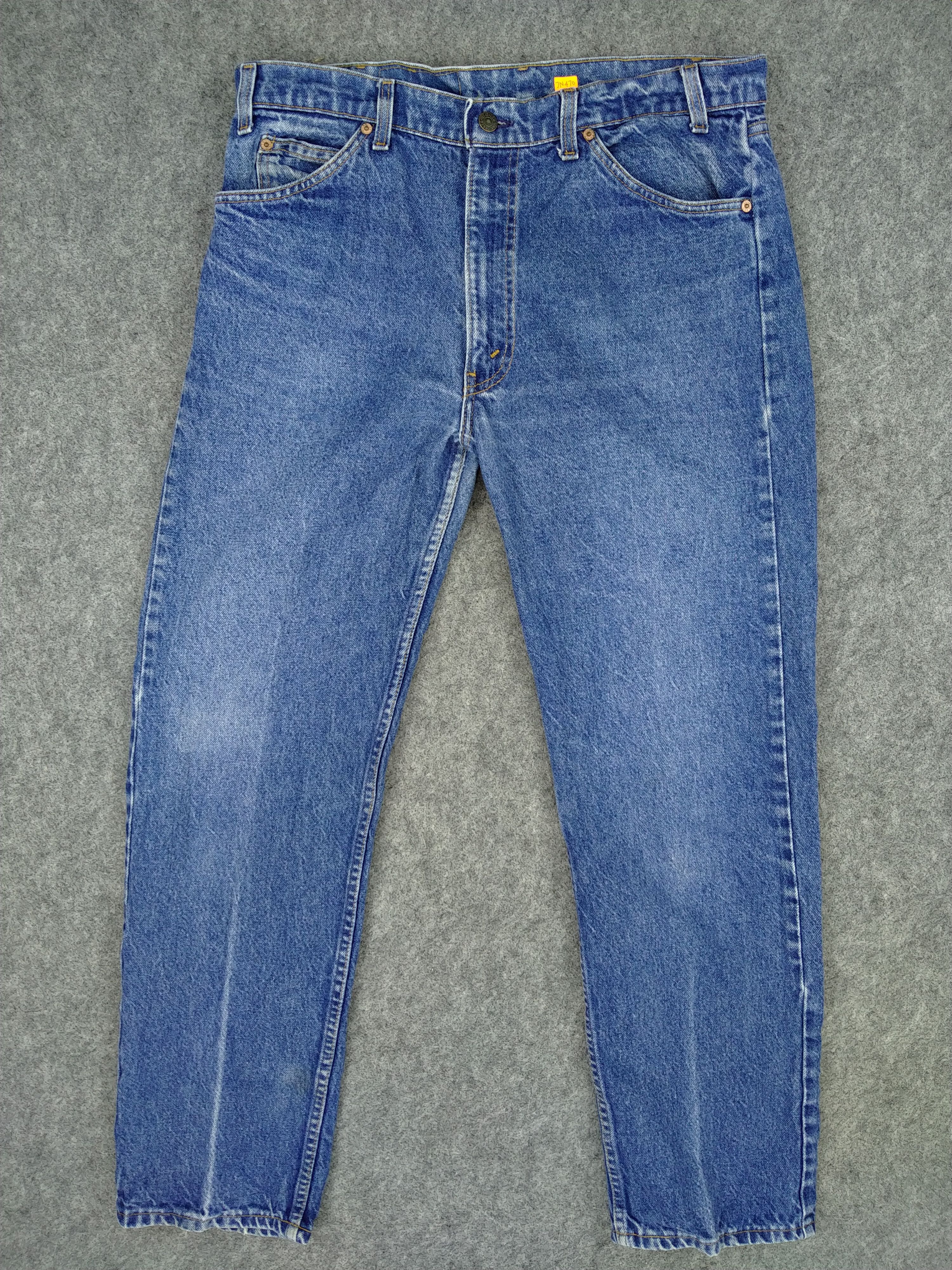 image of Distressed Denim x Levis 90's Blue Vintage Levi's Single R Orange Tab Denim -Jn470, Men's (Size 35)