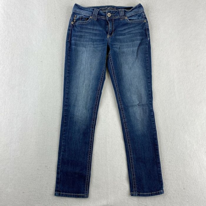 Vintage Myth Of Jade Straight Leg Denim Jeans Women's 10 Blue Low Rise ...