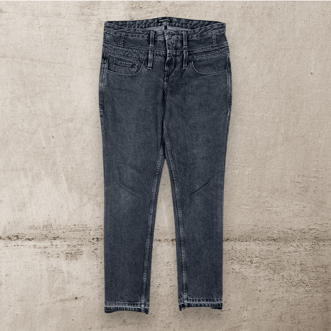 MIDNIGHT STUDIOS X GUESS DOUBLE WAISTED PUNK JEANS (36X32)