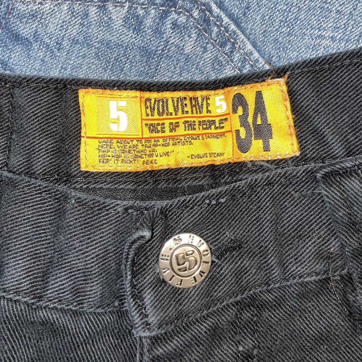 JNCO Crazy Y2K JNCO Style Baggy Jorts Black Opium Jean Shorts Size US 34 / EU 50 - 4 Thumbnail