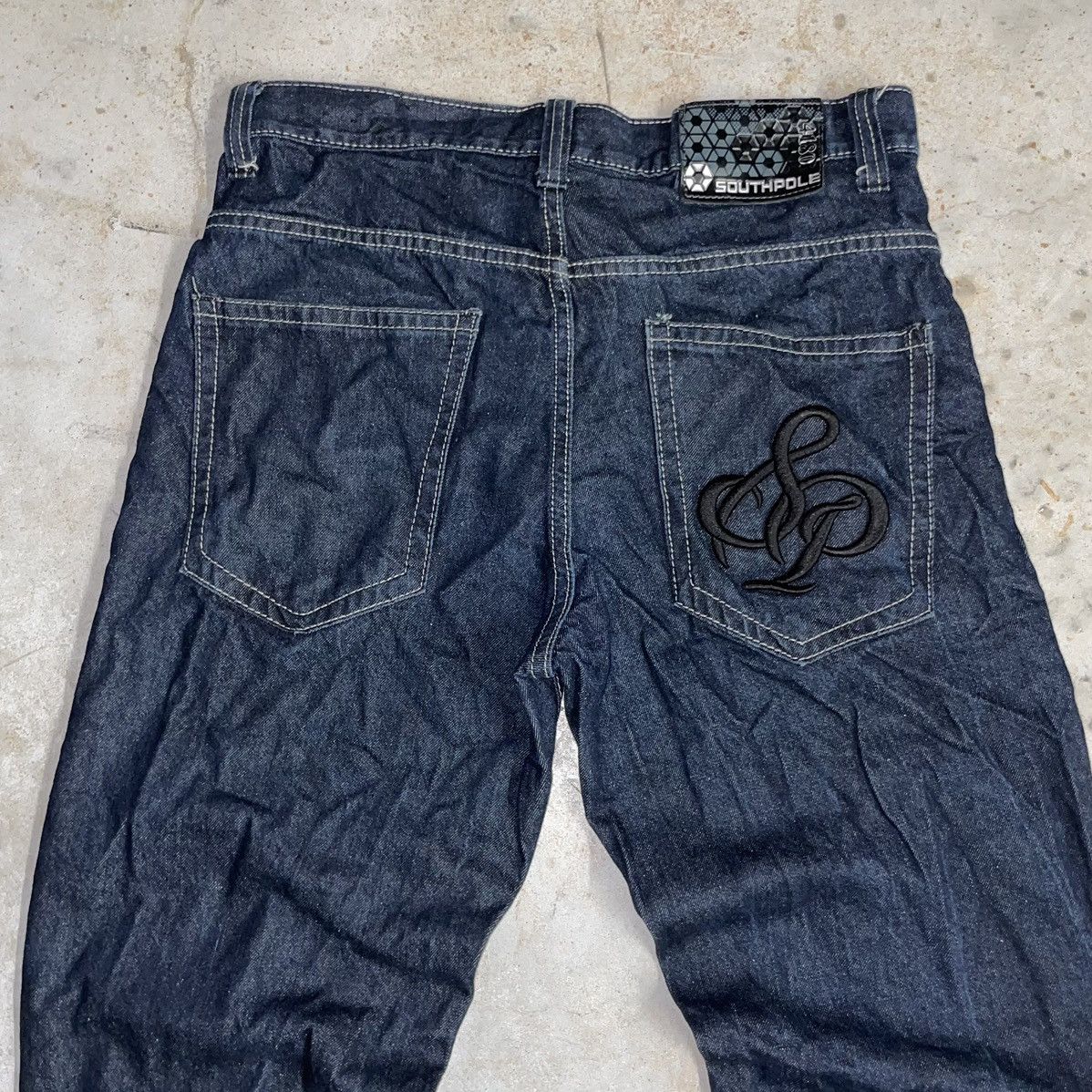 Japanese Brand × Southpole Crazy Y2K Southpole Baggy Jeans Dark Blue Denim Opium Grunge Size US 34 / EU 50 - 3 Thumbnail