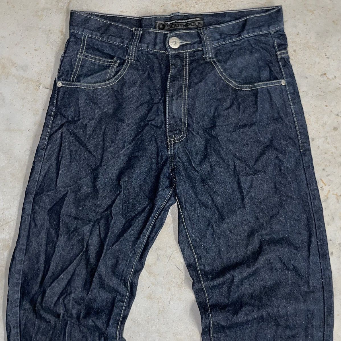 Japanese Brand × Southpole Crazy Y2K Southpole Baggy Jeans Dark Blue Denim Opium Grunge Size US 34 / EU 50 - 6 Thumbnail