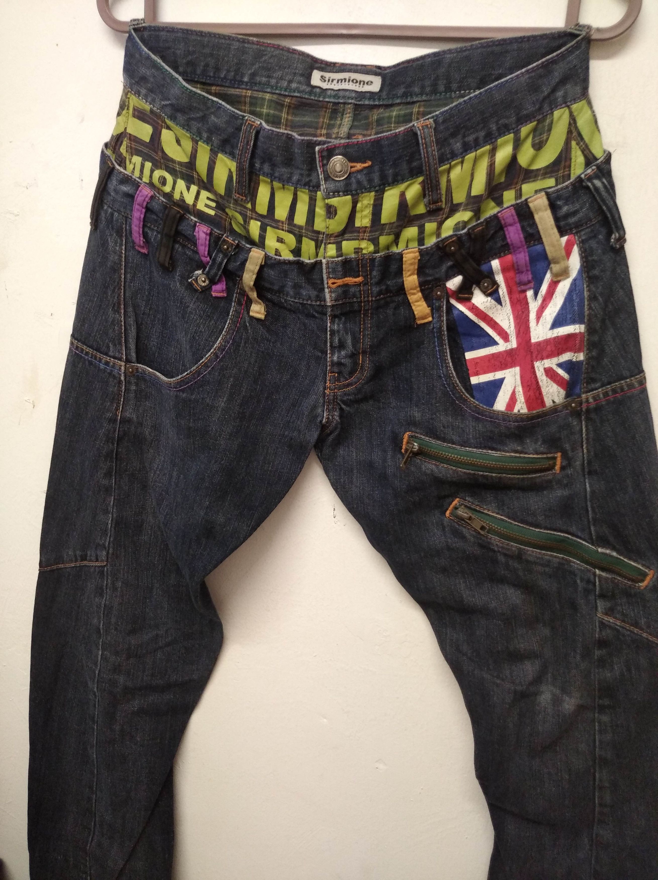 Sirmione double waist multipocket punk denim jeans
